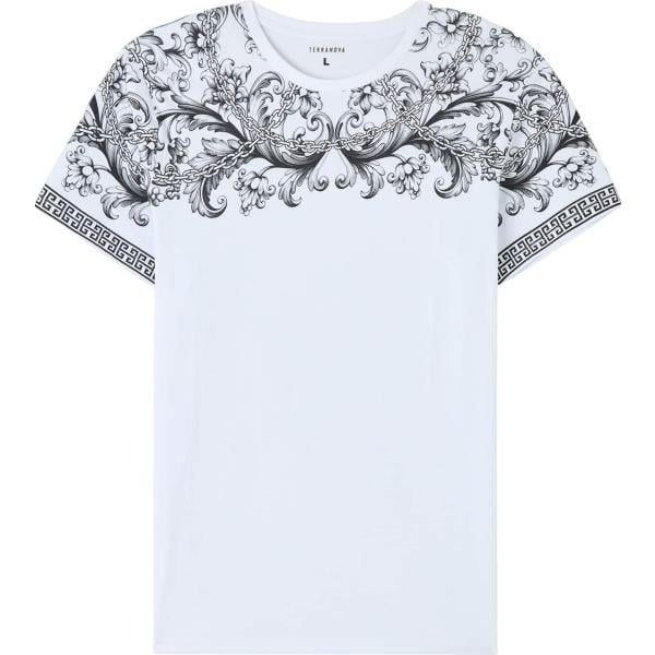 t-shirt Terranova bianco con stampe
