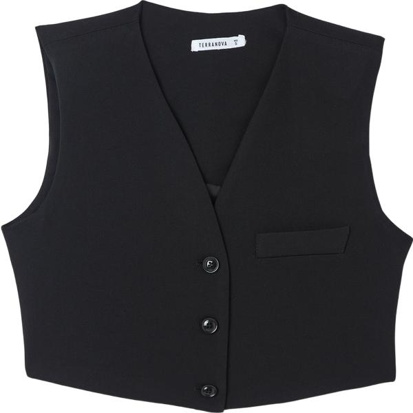 gilet Terranova nero tinta unita