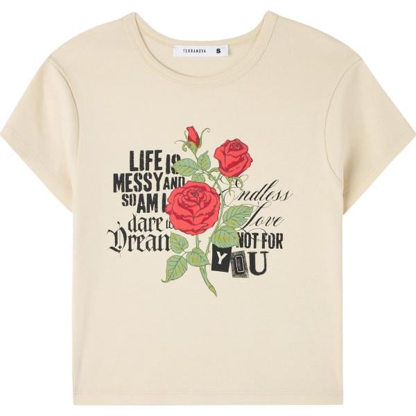 t-shirt Terranova bianco con stampe