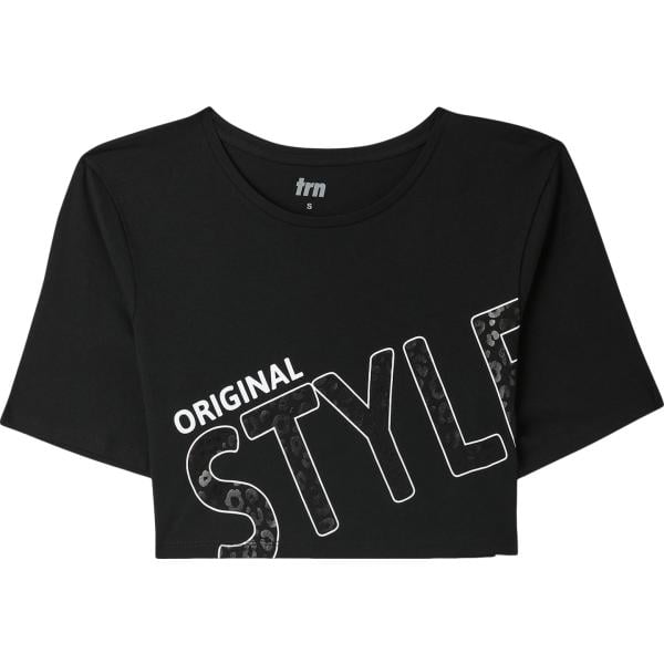 t-shirt sportive Terranova nero con stampe