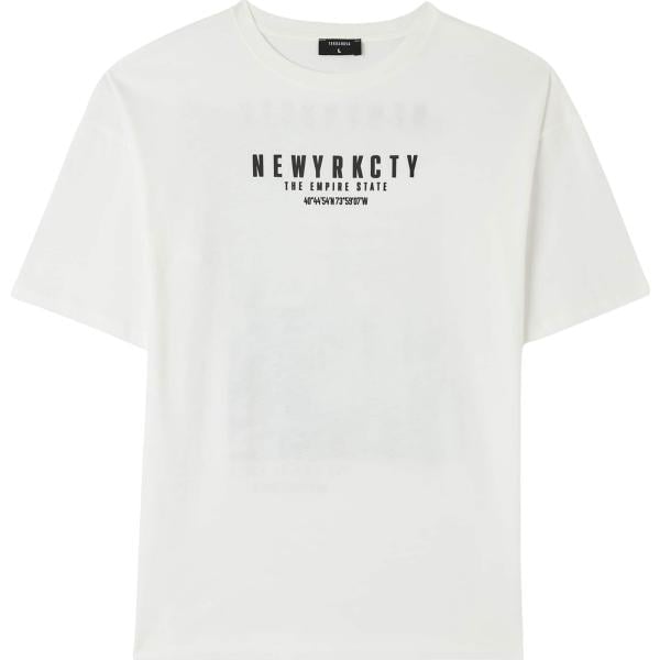 t-shirt Terranova bianco con stampe
