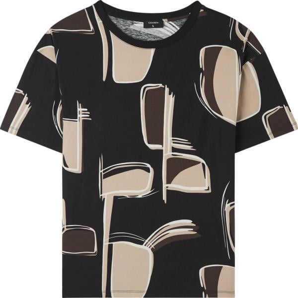 t-shirt Terranova nero con stampe