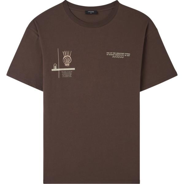 t-shirt Terranova marrone con stampe