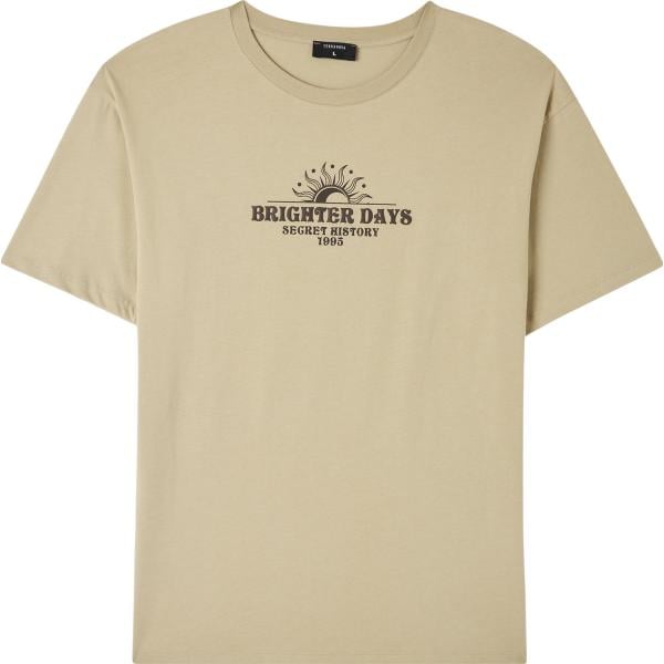t-shirt Terranova marrone con stampe