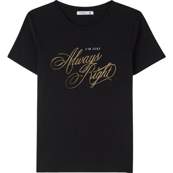 t-shirt Terranova nero con stampe