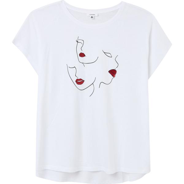 t-shirt Terranova bianco con stampe
