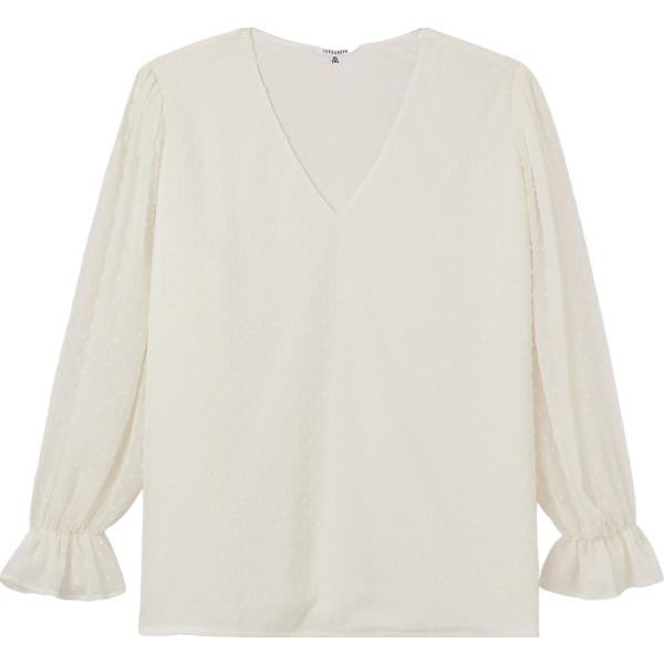 bluse Terranova bianco a pois