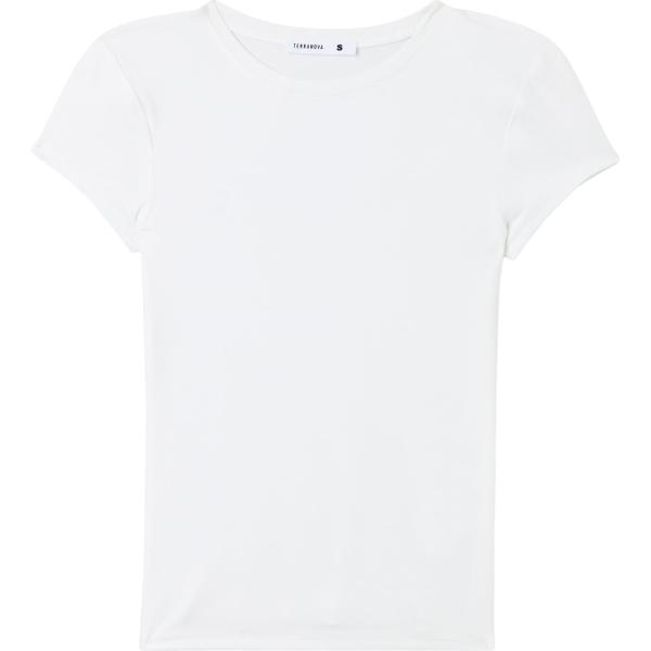t-shirt Terranova bianco tinta unita
