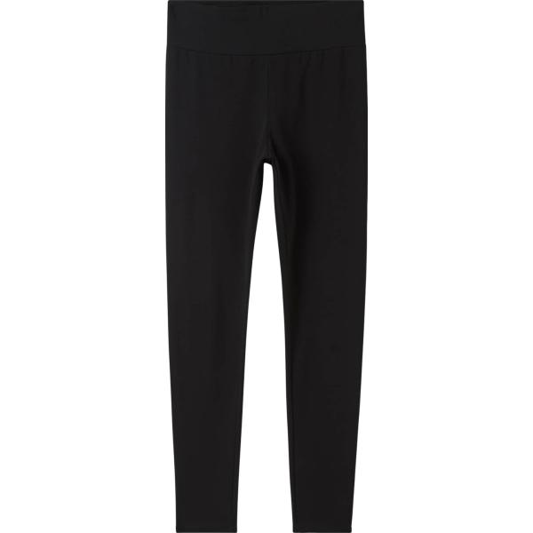 Leggings sportivo da donna in nero pece a vita alta in cotone Terranova