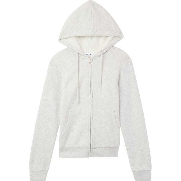 Felpa con cappuccio da donna in bianco avorio collo con cappuccio con zip Terranova