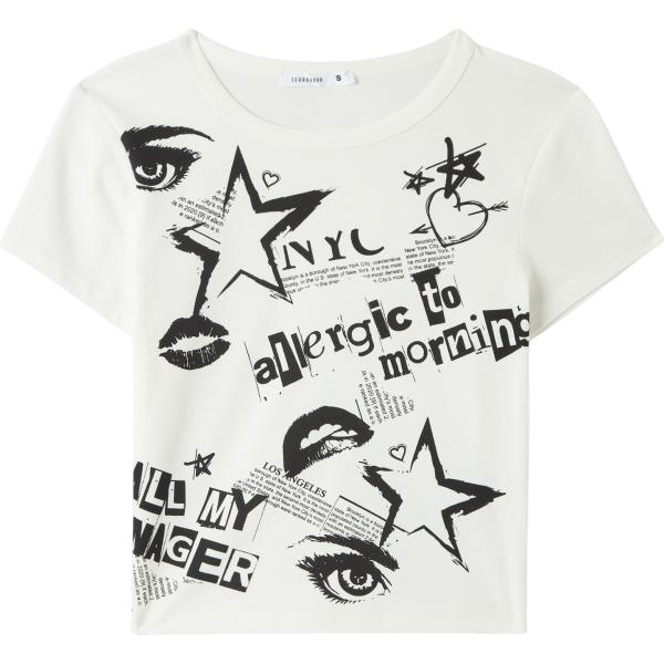 t-shirt Terranova bianco con stampe