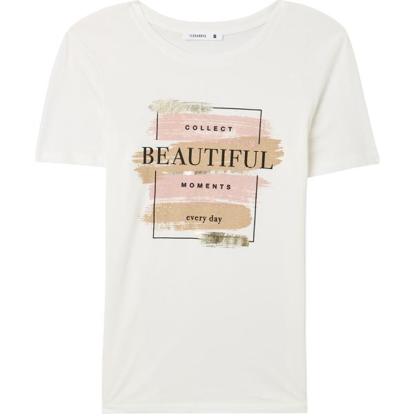 t-shirt Terranova bianco con stampe