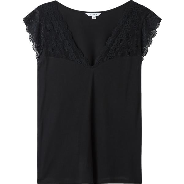 top Terranova nero tinta unita