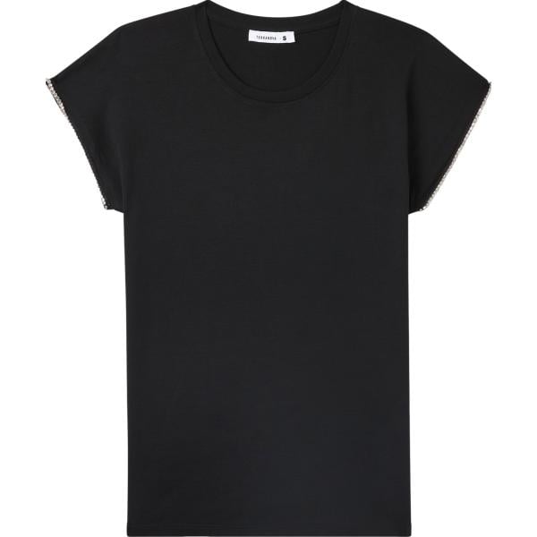 t-shirt Terranova nero tinta unita