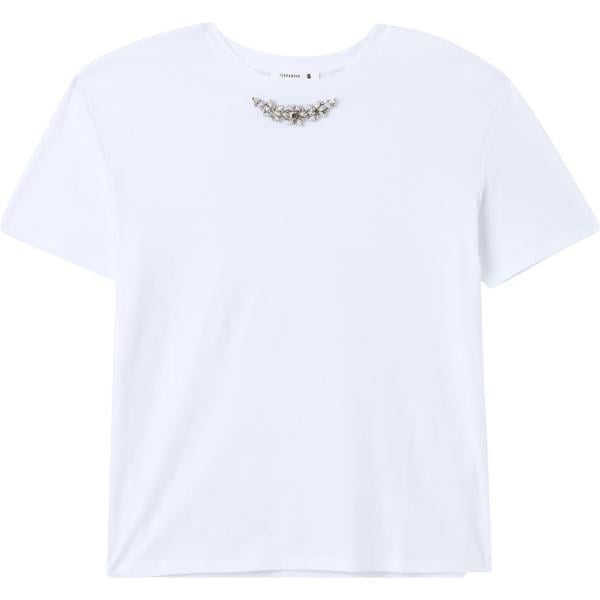 t-shirt Terranova bianco tinta unita
