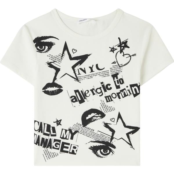 t-shirt Terranova bianco con stampe
