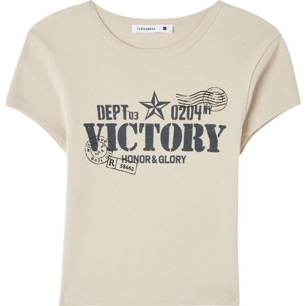 t-shirt Terranova bianco military