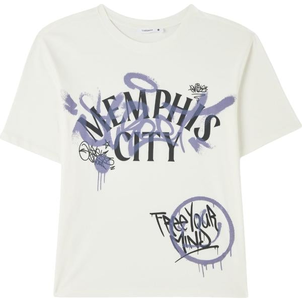 t-shirt Terranova bianco con stampe