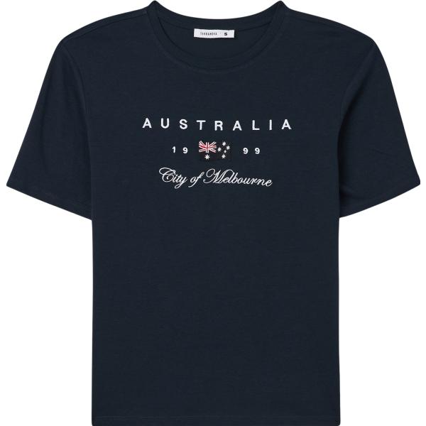 t-shirt Terranova blu con stampe