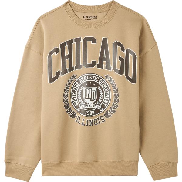 felpe sportive Terranova marrone con stampe