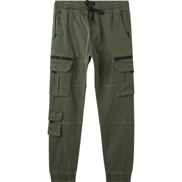 pantaloni cargo Terranova verde tinta unita