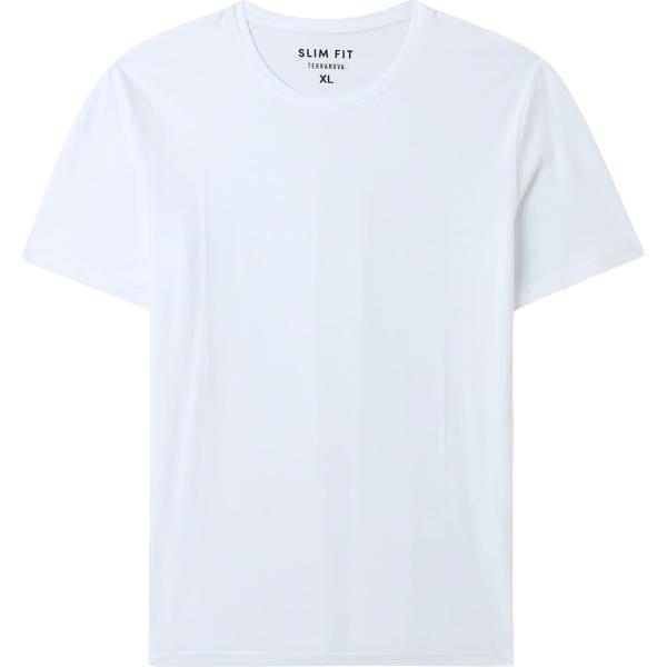 t-shirt Terranova bianco tinta unita