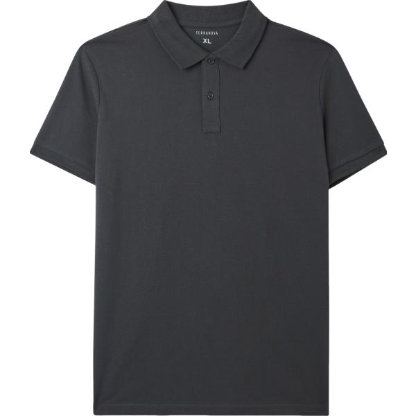 polo Terranova grigio tinta unita