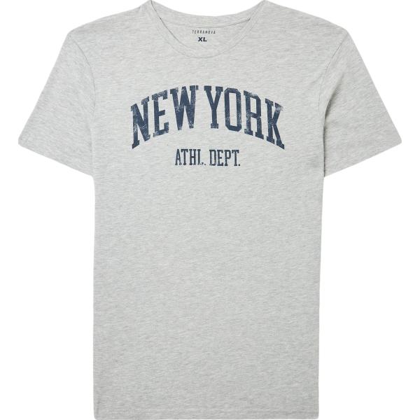 t-shirt Terranova grigio con stampe