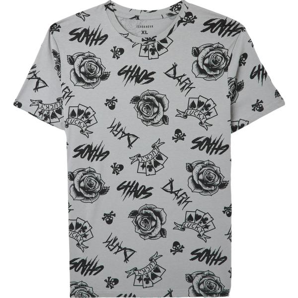 t-shirt Terranova grigio con stampe