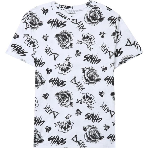 t-shirt Terranova bianco con stampe