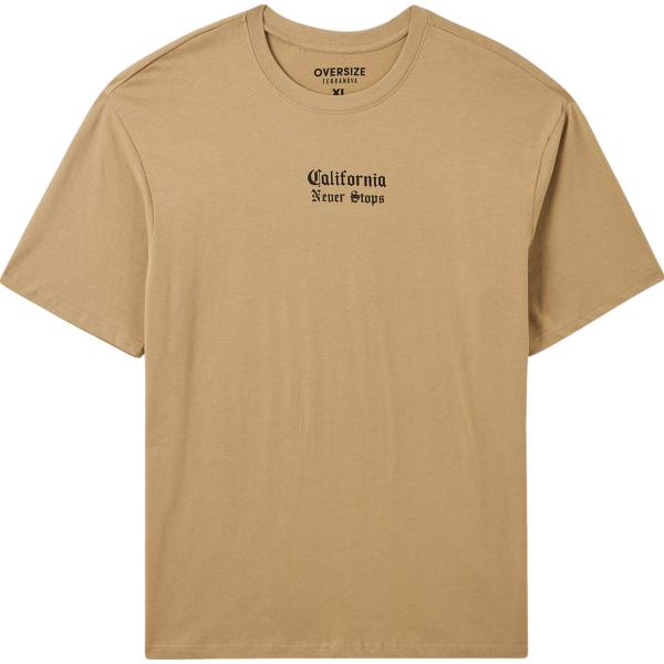 t-shirt Terranova marrone con stampe