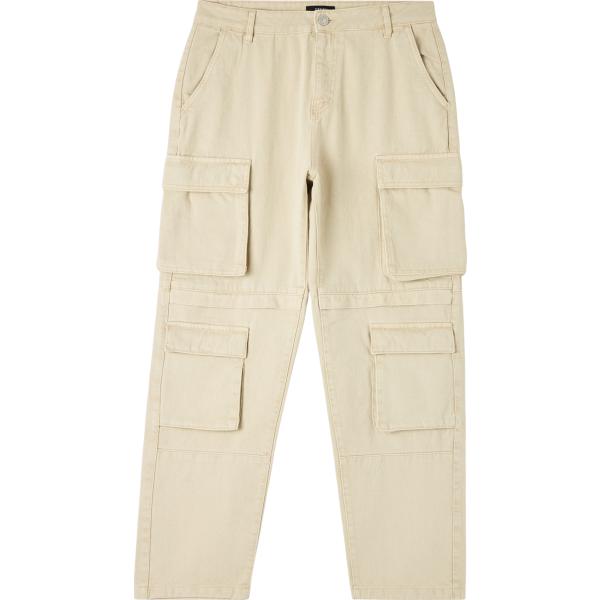 pantaloni cargo Terranova bianco tinta unita