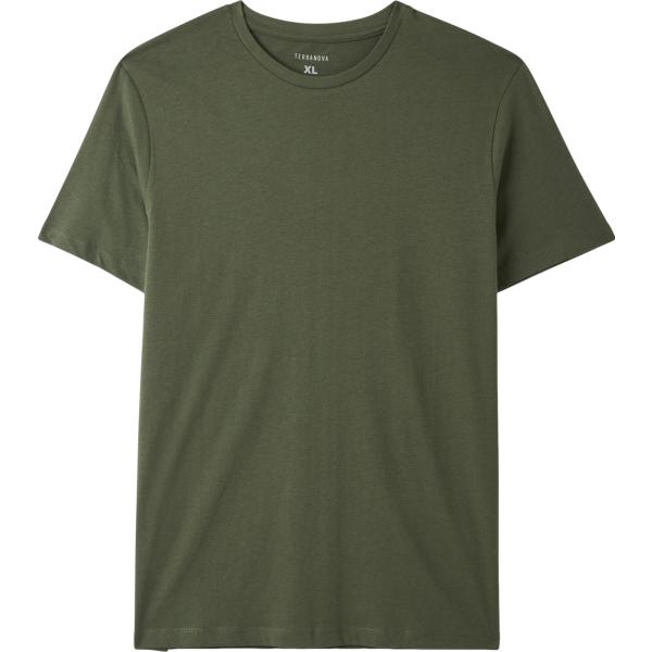 t-shirt Terranova verde tinta unita