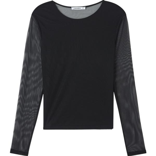 t-shirt Terranova nero tinta unita