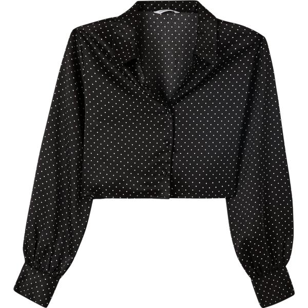 camicie Terranova nero a pois