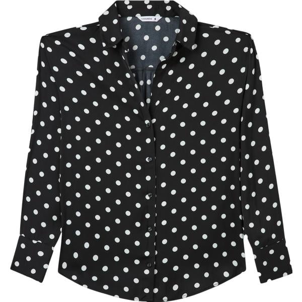 camicie Terranova nero a pois