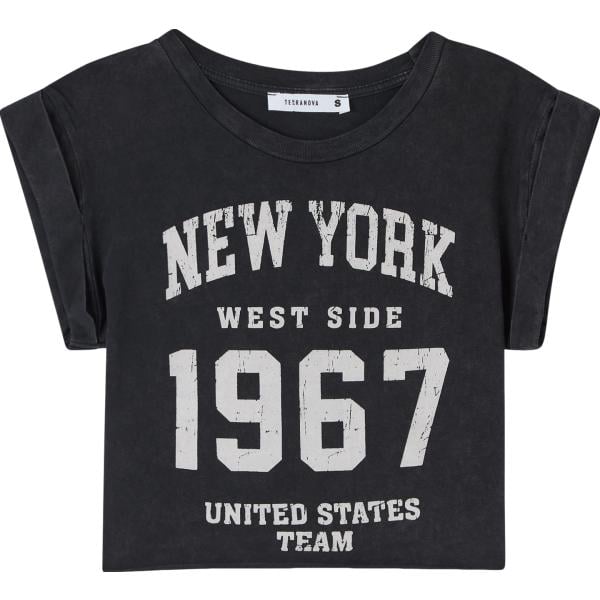 t-shirt Terranova nero con stampe