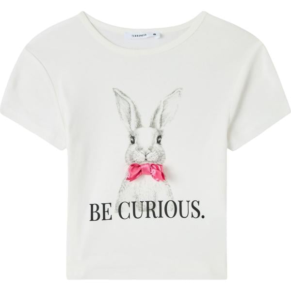 t-shirt Terranova bianco con stampe