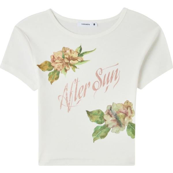 t-shirt Terranova bianco a fiori