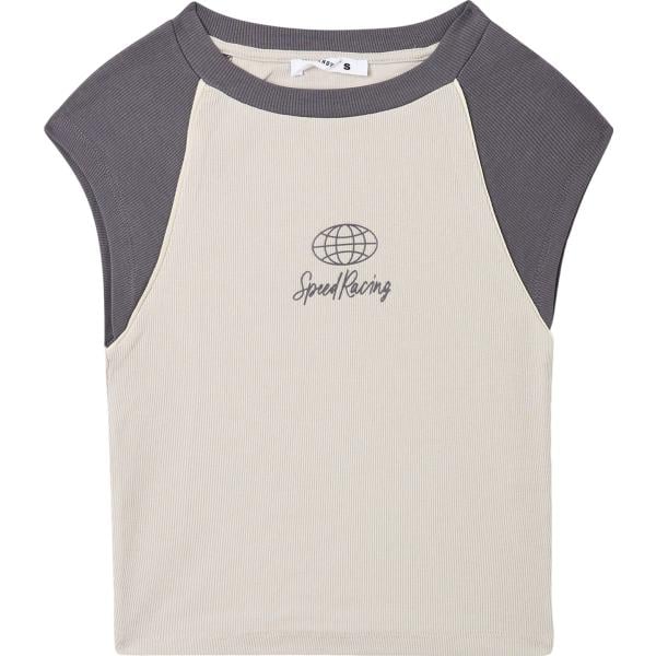 t-shirt sportive Terranova bianco con stampe