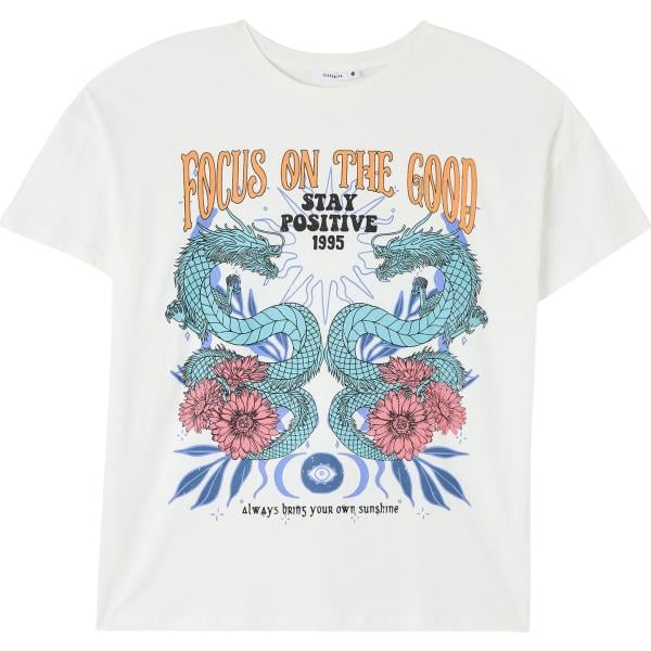 t-shirt Terranova bianco con stampe