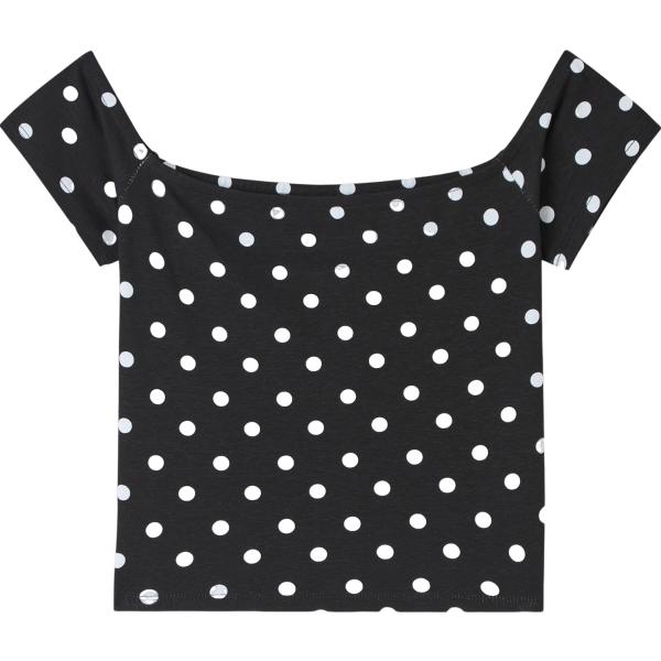 t-shirt Terranova nero a pois
