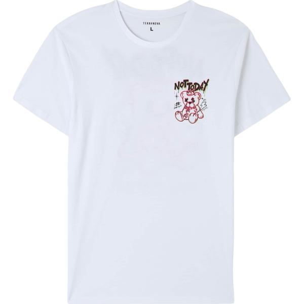 t-shirt Terranova bianco con stampe