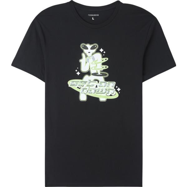 t-shirt Terranova nero con stampe