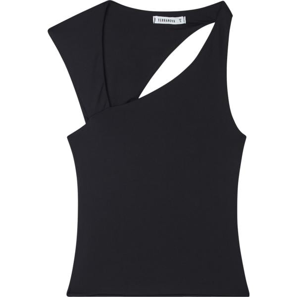 top Terranova nero tinta unita