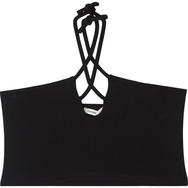 top Terranova nero tinta unita