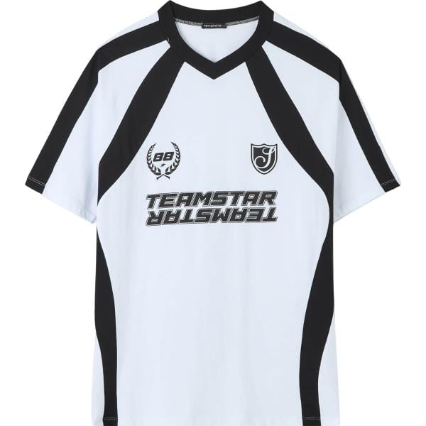 t-shirt sportive Terranova bianco con stampe