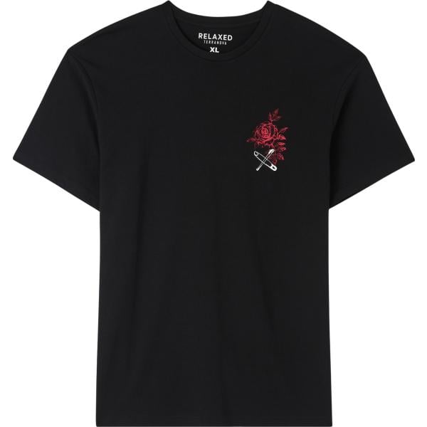 t-shirt Terranova nero con stampe