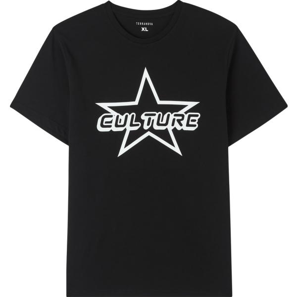 t-shirt Terranova nero con stampe
