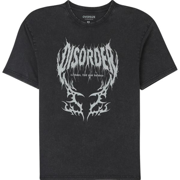 t-shirt Terranova nero con stampe